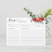 Carte de recette de Noël Floral Bourgogne Holly (Debout devant)