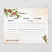 Carte de recette de Noël pour enterrement de vie d (Devant)