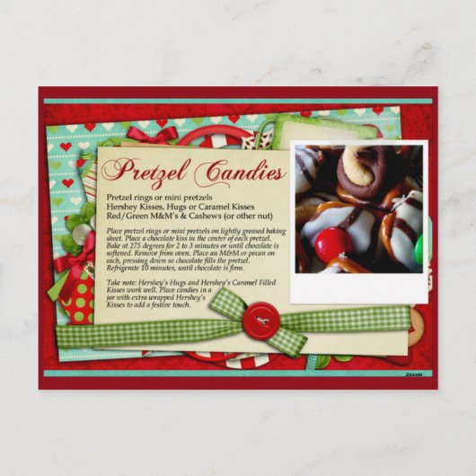 CARTE DE RECETTE DE Noël Pretzel Candy (Dos)