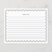 Carte de recette de nom de bordure à poinçon (Dos)