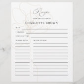 Carte de recette de nom de Rose illustré (Devant)