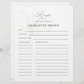 Carte de recette de nom de Rose illustré (Devant / Derrière)