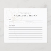 Carte de recette de nom de Rose illustré (Devant)