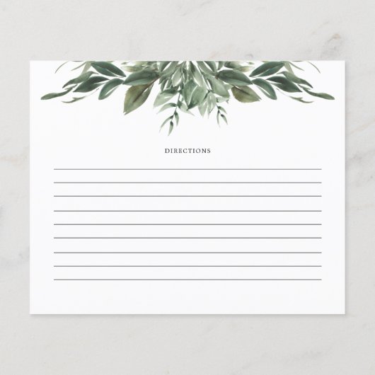 Carte de recette de nom feuille de feuillage (Dos)