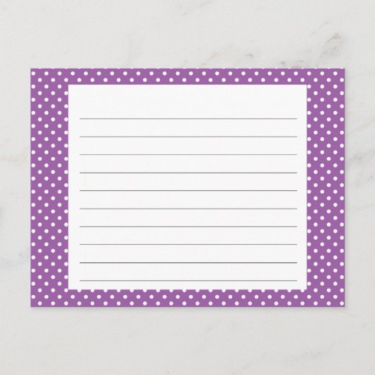 Carte de recette de point Polka violet (Devant)