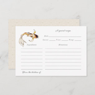 carte de recette de poisson koi aquarelle
