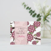 Carte de recette de pomme et fleur de cerisier pou (Debout devant)