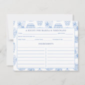 Carte de recette de pot à gingembre bleu et blanc  (Devant)