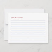 Carte de recette de pot de gingembre rouge de vaca (Dos)