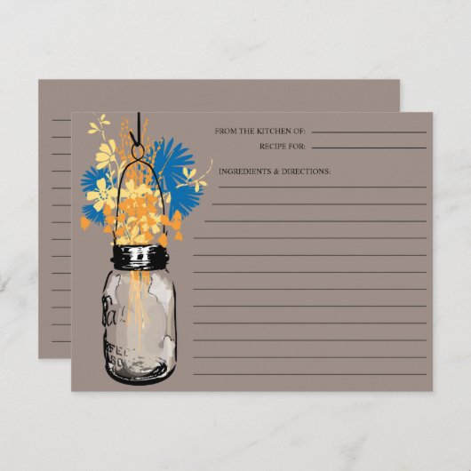 Carte de recette de pot Mason (Devant / Derrière)