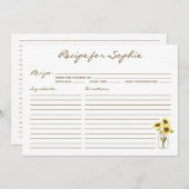 Carte de recette de pot Mason de tournesols jaunes (Devant / Derrière)