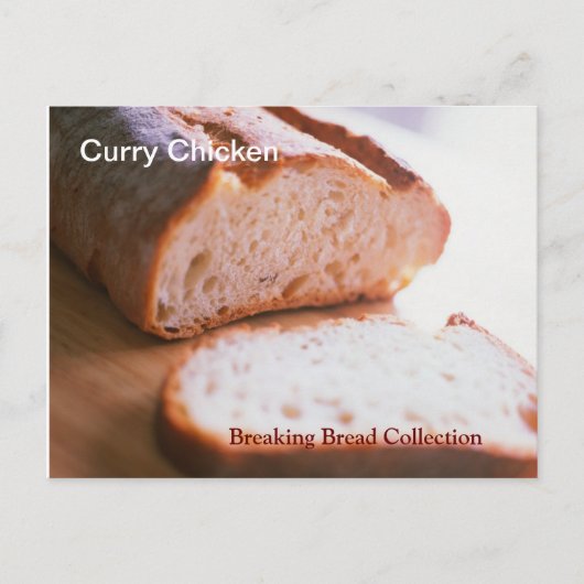 Carte de recette de poulet au curry de pain cassé (Devant)