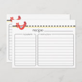 Carte de recette de poulet rétro (Devant / Derrière)