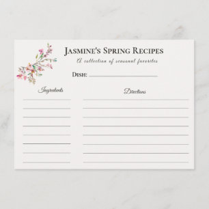 Carte de recette de printemps Floral Cuisine saiso