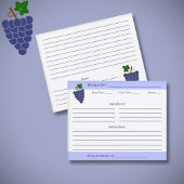 Carte de recette de raisins