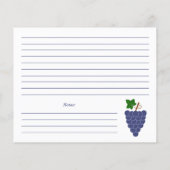 Carte de recette de raisins (Dos)