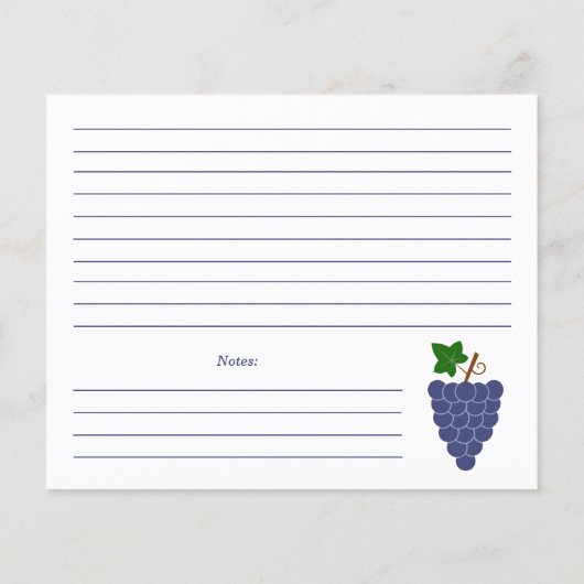 Carte de recette de raisins (Dos)
