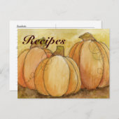 Carte de recette de récolte citrouille (Devant / Derrière)