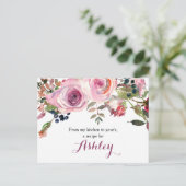 Carte de recette de Rose Floral rose violet (Debout devant)