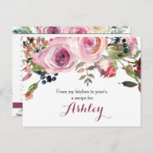 Carte de recette de Rose Floral rose violet (Devant / Derrière)