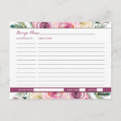 Carte de recette de Rose Floral rose violet (Dos)