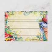 Carte de recette de salade de fruits (Dos)