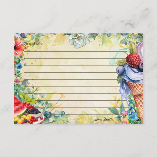 Carte de recette de salade de fruits (Dos)