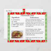 Carte de recette de salsa maison (Devant / Derrière)