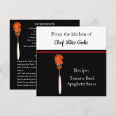 Carte de recette de sauce tomate aux spaghetti sur (Devant / Derrière)