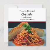 Carte de recette de sauce tomate personnalisée (Devant)