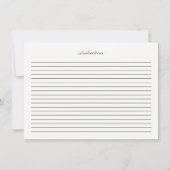 Carte de recette de script élégant noir (Dos)