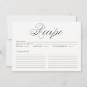 Carte de recette de script élégant noir (Devant)