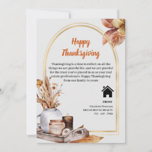 Carte de recette de Thanksgiving pour agence immob