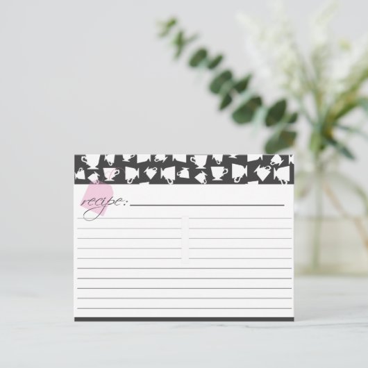 Carte de recette de thé nuptiale (Debout devant)