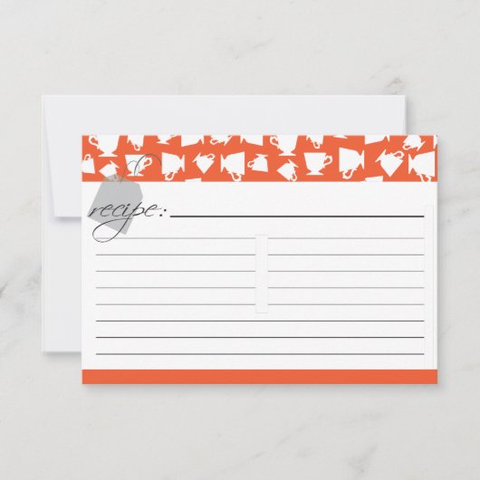 Carte de recette de thé nuptiale - Orange (Devant)