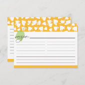 Carte de recette de thé nuptiale - Orange (Devant / Derrière)