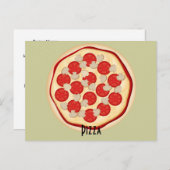 Carte de recette de tomates et champignons Pizza (Devant / Derrière)