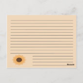 Carte de recette de tournesol (Dos)