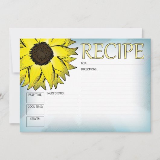 Carte de recette de tournesol (Devant)