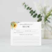 Carte de recette de tournesol d'aquarelle (Debout devant)