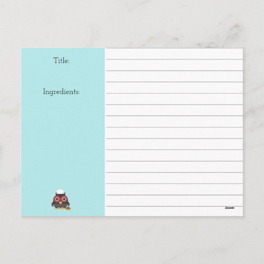 Carte de recette de vacances de cuisson de cuisine (Dos)