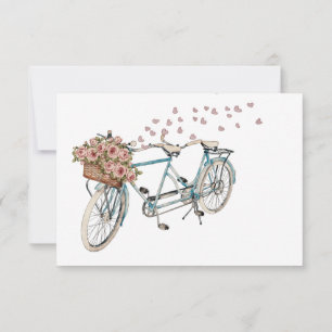 carte de recette de vélo en tandem aquarelle