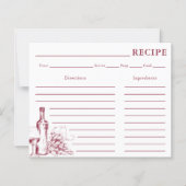 Carte de recette de vin rouge foncé Vino (Devant)
