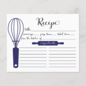 Carte de recette de Whisk Bleu Lettré à la main mo (Devant)