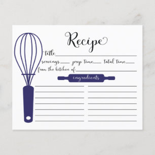Carte de recette de Whisk Bleu Lettré à la main mo