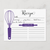 Carte de recette de Whisk violet à la main mignonn (Devant)
