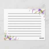 Carte de recette d'eau couleur violet et pêche à l (Dos)