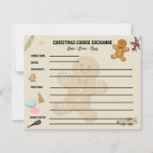 Carte de recette d'échange de biscuits de Noël (Devant)
