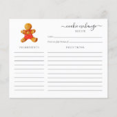 Carte de recette d'échange de cookies de Noël Budg (Devant)