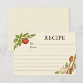 Carte de recette des accents simples de la Toscane (Devant / Derrière)